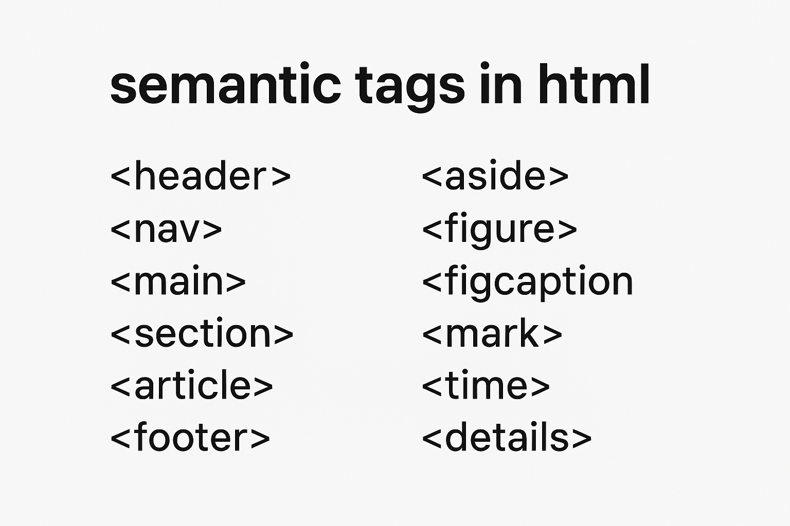 semantic tags in html